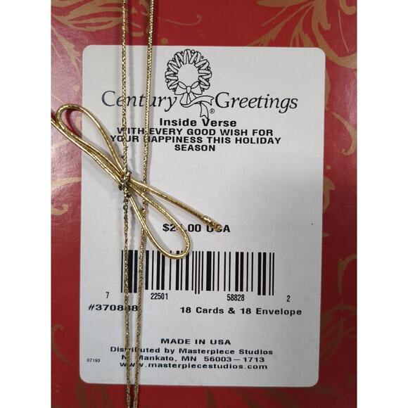 Century Greetings Holiday Christmas 18 Cards Envelopes Masterpiece Studios USA - Picture 3 of 3